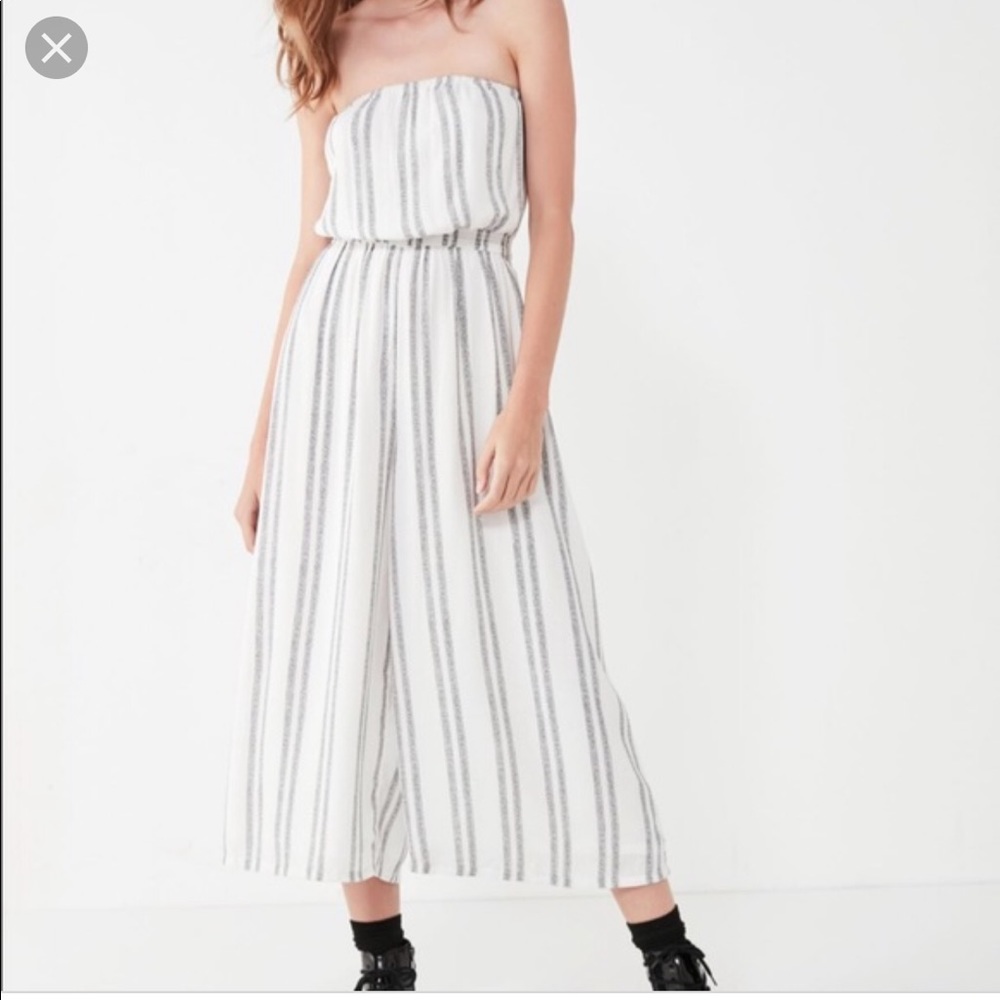 Urban Outfitters Striped Strapless Jumpsuit